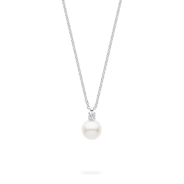 7.5&ndash;8 mm White Gold Akoya Pearl Pendant Necklace